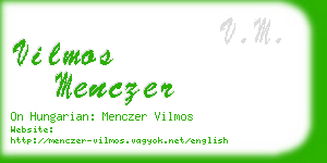 vilmos menczer business card